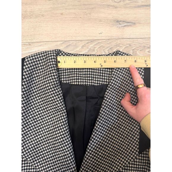 Vtg 80's Union Made Wool Power Suit Set Womens Size 6 Houndstooth preppy peplum - Picture 6 of 16